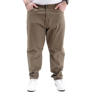 Mode Xl Büyük Beden Pantolon Keten 5cep Milano Classic 20902 Toprak