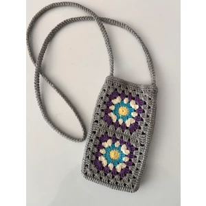 Marifetli Tığım Cotton Örgü Telefon Çantası / Elifi Telefon Çantası