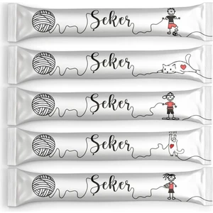 Stick Şeker Karikatür Beyaz Stick Toz Şeker - 3 Gram Adeti