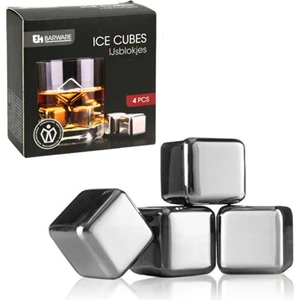 4’lü Paslanmaz Çelik Viski Taşı Sulandırmadan Soğutma Buz Küpleri