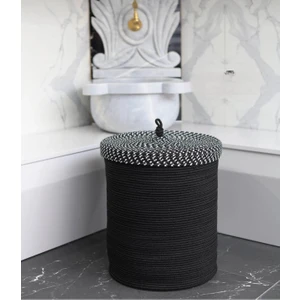 Jüt Hasır Sepet Düzenleyici Oyuncak Çamaşır Sepeti Kapaklı  35 x 40 cm