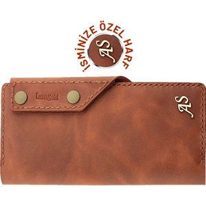 İstanbul Twingold Kişiye Özel Unisex Çıtçıtlı Uzun Deri Cüzdan