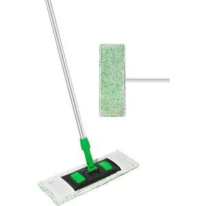 Yeşil-beyaz Mikrofiber Peluş Mop Bezi – 40 Cm, Cepli, Yüksek Emicili
