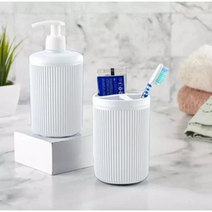 2'li Set Sabunluk ve Diş Fırçalık Seti - Pratik ve Şık Banyo Aksesuarı