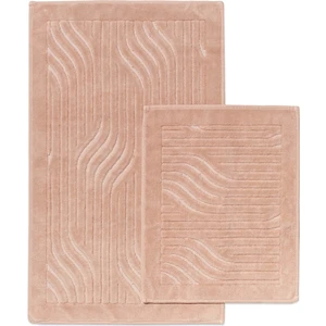 Yelpaze Desenli 2'li Banyo Paspas Seti - %100 Pamuk