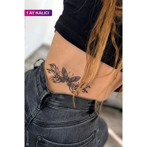 1 Ay Kalıcı Dövme Kelebekli Bel Göğüs Kadın Vücut Dövmesi