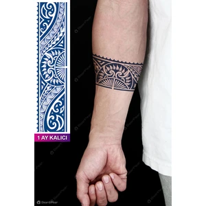 BP Tattoo 1 Ay Kalıcı Şerit Dövme Erkekler İçin 25 cm Uzunlukta Su Transferli Tasarım
