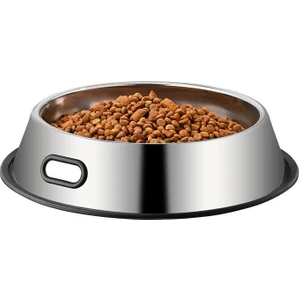 Weather Forecast Paslanmaz Çelik 1000 ml Gri Kaymaz Taban Kedi Köpek Mama ve Su Kabı CIN569-26