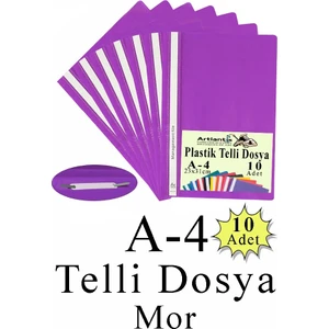 Telli Dosya Plastik A4 10 Lu 1 Paket Poşet Dosyalara Uyumlu Ekonomik  Şeffaf Kapak Telli Dosya Okul Büro Ofis