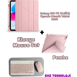 Case Port Samsung Galaxy Tab S10 Fe 10.9ınç Uyumlu Standli Tablet Kilif Bluetooth Klavye Mouse
