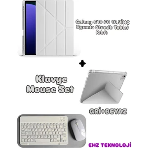 Case Port Samsung Galaxy Tab S10 Fe 10.9ınç Uyumlu Standli Tablet Kilif Bluetooth Klavye Mouse