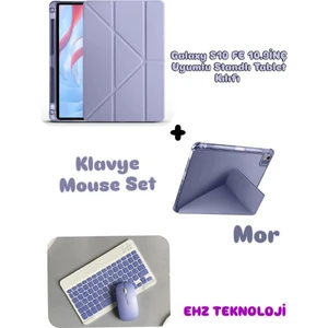 Case Port Samsung Galaxy Tab S10 Fe 10.9ınç Uyumlu Standli Tablet Kilif Bluetooth Klavye Mouse