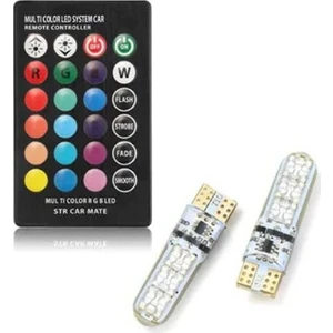 Extra Marketing Uzaktan Kumandalı Renkli T10 LED Oto Park Ampulü Fardoktoru