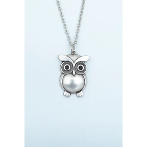 Bu Farklı Baykuş  Zincir Kolye - Gümüş Kaplama - Erkek Kadın Kolye - Kod:514