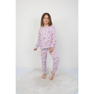 Bunny Hopp %100 pamuk sağlığa duyarlı kız çocuk uzun kollu çiçek desenli pijama takımı (3,4,5,6,7,8,9,10,11,12 yaş)