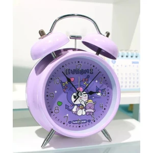 MR Shopping Mr Kuromi Çalar Saat Masa Saati Aydınlatmalı Masa Saati Hediye Çalar Saat Çift Çan Saat Sevimli