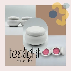 Aurora Tealight 2'li Mumluk Seti | Kapaklı | Dekoratif Çekim Beyaz Obje | El Yapımı | Pinterest Sunum