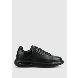 Siyah Deri Erkek Sneaker