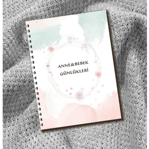 Üşengeç Bulut Modern Bebek Anı Defteri - Ilk 1 Yıl Hamilelik ve Anne Bebek Günlüğü - Ajandası