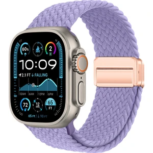 Apple Watch Ultra 49MM Uyumlu Zore KRD-134 Örgü Tasarımlı Hasır Kordon Strap Kayış