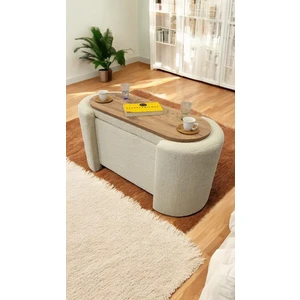 Own Home Çok Amaçlı Kapaklı Puf Depolama Alanlı & Sehpa Özellikli  Teddy Puf Ev Girişi Yatak Odası Salon