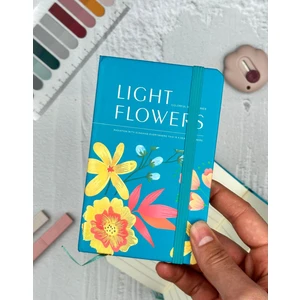 ZeCo Collection A6 Lıght Flower Turkuaz Lastikli Çizgili Defter