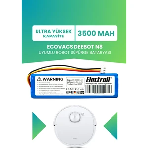 Ecovacs Deebot N8 Uyumlu Batarya (Ultra Yüksek Kapasite) 3500MAH Pil Robot Süpürge Bataryası