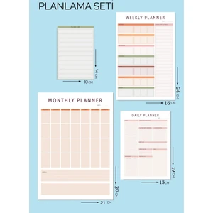 Planlama Seti/4'lü Set/çek Kopart/masa Üstü Defter