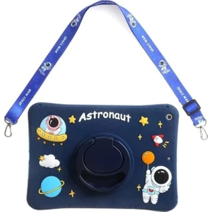 Xiaomi Redmi Pad Se 11 Inç Uyumlu Astronot Çocuk Kılıfı Askılı 360 Dönebilen Standlı Eğlenceli Koruma