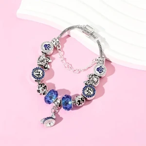 Pandora Tarz,kalp Mickey & Minnie Mouse Temalı Charm Bileklik, Ahşap Kutu