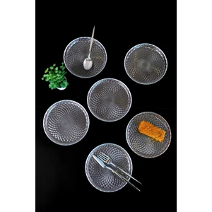 Tabak Evi Aden Sensu Cam Pasta Tabağı 16 cm Sade 6'lı 2492