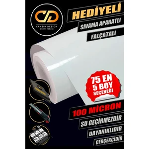 Yapışkanlı Folyo Parlak Beyaz Lake Pvc Dolap, Tezgah, Mobilya, Masa Kaplama Folyosu
