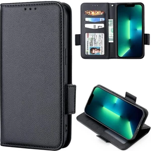 Iphone 16E Uyumlu Kılıf Deri Görünümlü Kapaklı Kartlıklı Standlı Kamera Koruyuculu Kapak