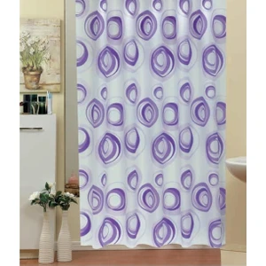 Banyo Perdesi 1X110X200 Tek Kanat Duş Perdesi Halka Hediyeli 4954 Lila