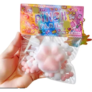 Kedi Patisi-Taba Sukuşi - Squishy Pati- Tüylü Pati - Stress Oyuncak