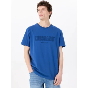 Bisiklet Yaka Baskılı Indigo Erkek T-Shirt M5SM-TST1288