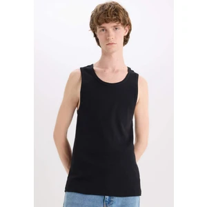 %100 Pamuk Fit Dar Kesim Bisiklet Yaka Ribana Atlet E0446AX25SM