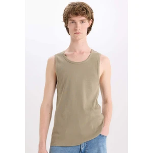 %100 Pamuk Fit Dar Kesim Bisiklet Yaka Ribana Atlet E0446AX25SM