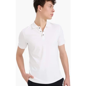 Slim Fit Dar Kesim Polo Yaka Kısa Kollu Dokulu Basic Düz Tişört T5259AZ25SM