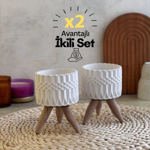 El Yapımı Dekoratif Obje, 2’li Dekorasyon Seti, Ince ve Minimalist Tasarım