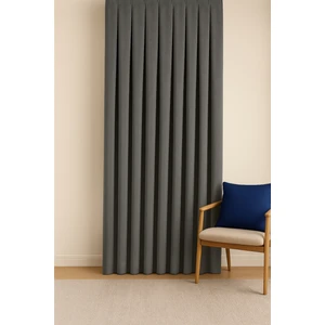 Barcelona Kadife Dokulu Fon Perde Gri (Pilesiz)