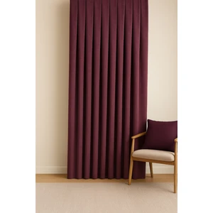 Barcelona Kadife Dokulu Fon Perde Mürdüm (Pilesiz)