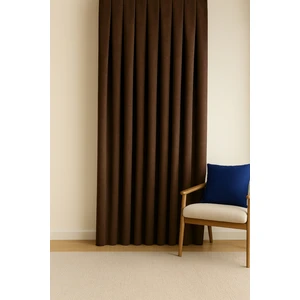 Barcelona Kadife Dokulu Fon Perde Sütlü Kahve (Pilesiz)