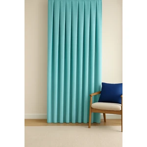 Barcelona Kadife Dokulu Fon Perde Turkuaz (Pilesiz)