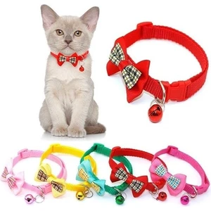 Papyonlu Kedi Boyun Tasması 19X1 cm Sarı