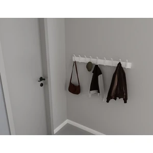 3 Boyutlu Hepsi Modern Duvar Kanca Askılık - 9 Adet Beyaz Askılık - Beyaz Mdflam - Model 101