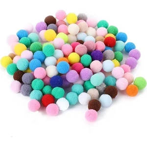 Renkli Ponpon Kedi Oyun Topu 5 cm