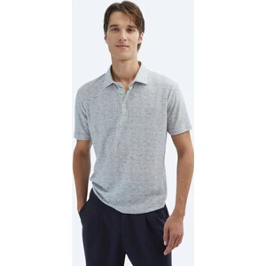 Bej Baskılı Polo Yaka Pamuk Karışımlı T-Shirt