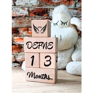 Fikirstore Anne Bebek Hatıra Fotoğraf Çekim Anı Küpleri (Ingilizce) Lazer Kazımalı Isimli 5'li Set