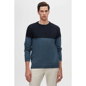 Ds Damat Regular Fit Lacivert Baklava Tüylenme Yapmayan Bisiklet Yaka Triko Kazak 3HC062ORTBKZK